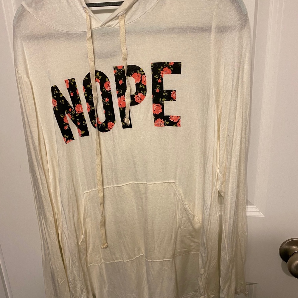 Long sleeve T shirt with hoodie